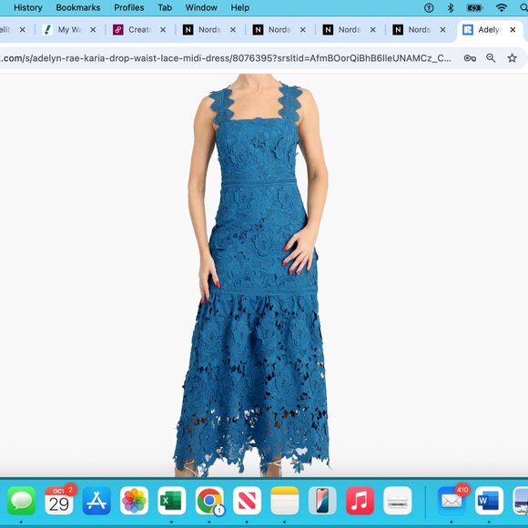 Beautiful applique Adelyn Rae drop waist dress- XL - never worn!! With tags - Picture 1 of 4